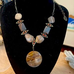 Silvie Germain Brutalist abalone shell necklace